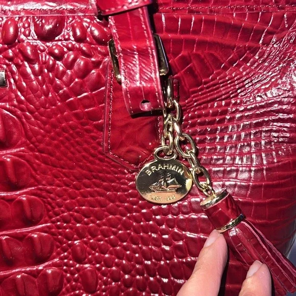 Brahmin croco purse Red Asher shoulder bag